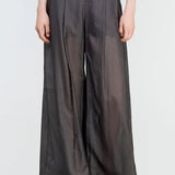 Calça palazzo em musselina Semicouture preta