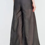 Calça palazzo em musselina Semicouture preta