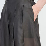 Calça palazzo em musselina Semicouture preta
