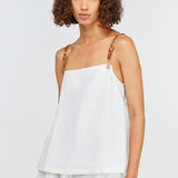Top Semicouture em linho branco