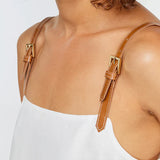 Top Semicouture em linho branco