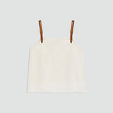 Top Semicouture em linho branco