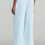 Calça palazzo Semicouture em linho azul