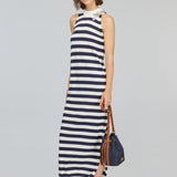 Vestido longo SEMICOUTURE de malha às riscas