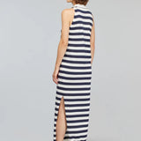 Vestido longo SEMICOUTURE de malha às riscas