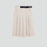 Saia midi ecru SEMICOUTURE com pregas