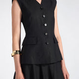 Colete Rian em Linho Preto | Liviana Conti