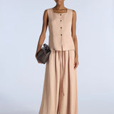 Colete Bobby em Linho Rosa | Liviana Conti