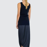 Conjunto Blusa e Saia Clarissa Azul Marinho | Semicouture