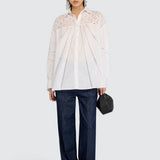 Camisa Jessika Branca com Renda | Semicouture