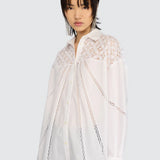 Camisa Jessika Branca com Renda | Semicouture