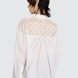 Camisa Jessika Branca com Renda | Semicouture
