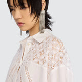 Camisa Jessika Branca com Renda | Semicouture