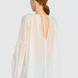 Blusa Mya Branca com Corte Fluido | Semicouture