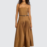 Vestido Norma em Camel | Semicouture