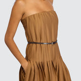 Vestido Norma em Camel | Semicouture