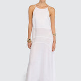 Vestido Longo Felicia Branco em Linho | Semicouture