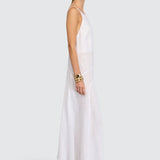 Vestido Longo Felicia Branco em Linho | Semicouture