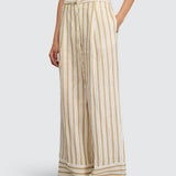 Calça Cordelia Cru com Riscas Amarelas | Semicouture