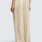 Calça Cordelia Cru com Riscas Amarelas | Semicouture