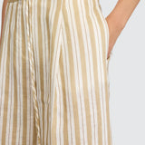 Calça Cordelia Cru com Riscas Amarelas | Semicouture