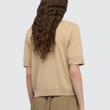 T-Shirt Alma em Lã com Detalhe em Seda | Semicouture