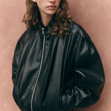 Jaqueta de Ecopele em Preto Oversized | Semicouture