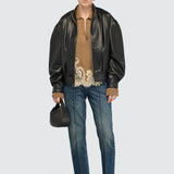 Jaqueta de Ecopele em Preto Oversized | Semicouture