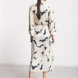 Vestido midi Ottod'ame acetinado estampado