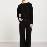 Camisola Preta Oversized com Decote Redondo | OTTOD'AME
