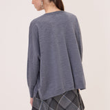 Camisola Cinzenta Oversized com Decote em V | OTTOD'AME