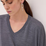 Camisola Cinzenta Oversized com Decote em V | OTTOD'AME
