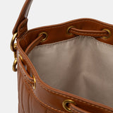 Mala bucket bag LIU JO em camel com logotipo em relevo