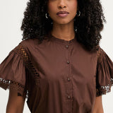 Blusa em Popelina com Renda nas Mangas | TWINSET