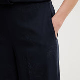 Calça Palazzo Azul com Bordados | TWINSET