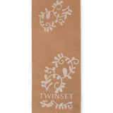 Écharpe em lã camel TWINSET com logotipo floral