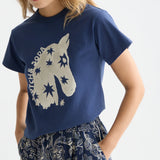 T‑Shirt Azul com Estampa | Scotch & Soda