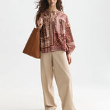 Blusa Rosa Manga Comprida com Estampado Foulard | SCOTCH & SODA