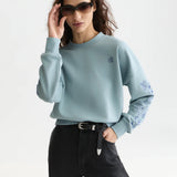 Sweatshirt Bordada Azul Oversized | SCOTCH & SODA