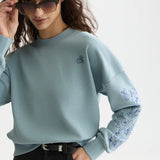 Sweatshirt Bordada Azul Oversized | SCOTCH & SODA