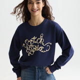 Sweatshirt Azul Marinho com Fita Bordada | SCOTCH & SODA