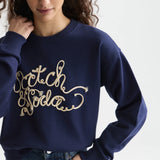 Sweatshirt Azul Marinho com Fita Bordada | SCOTCH & SODA