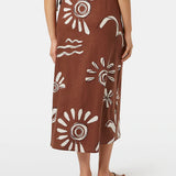 Saia Scotch & Soda castanha com estampado