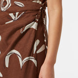 Saia Scotch & Soda castanha com estampado