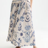 Saia Azul Plissada Estampada Delft Tiles | SCOTCH & SODA