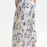 Saia Azul Plissada Estampada Delft Tiles | SCOTCH & SODA