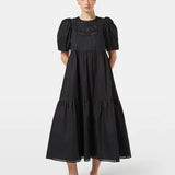 Vestido midi Scotch & Soda com bordados em preto