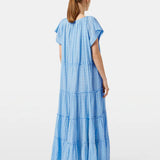 Vestido comprido Scotch & Soda de bordado inglês azul