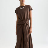 Vestido Midi Fluido Castanho | Scotch & Soda