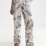 Conjunto Camisa Bege e Calças Azuis Estampado Delft | SCOTCH & SODA x ROYAL DELFT